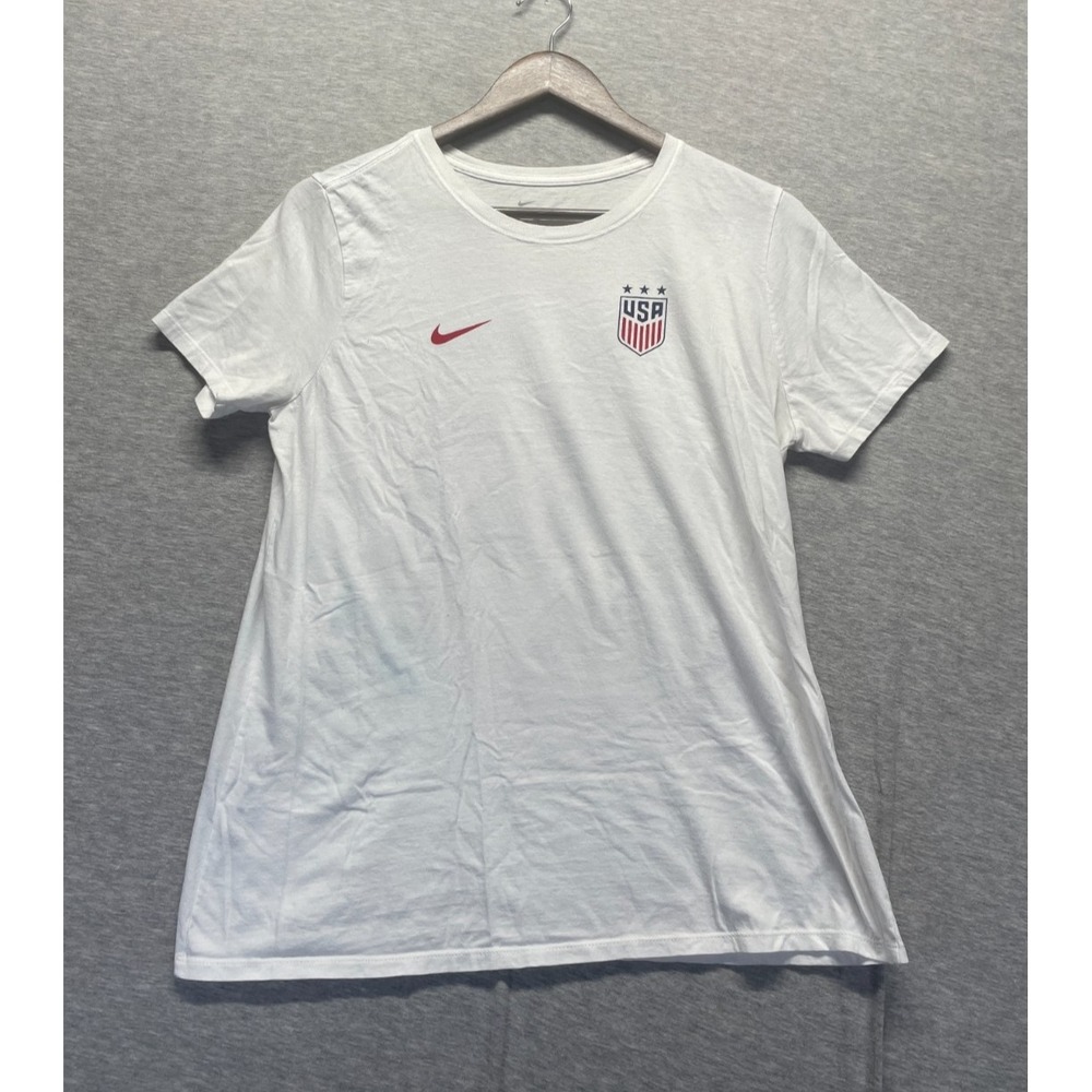 United States National Soccer Team T Shirt Womens L White Alex Morgan #13 Nike